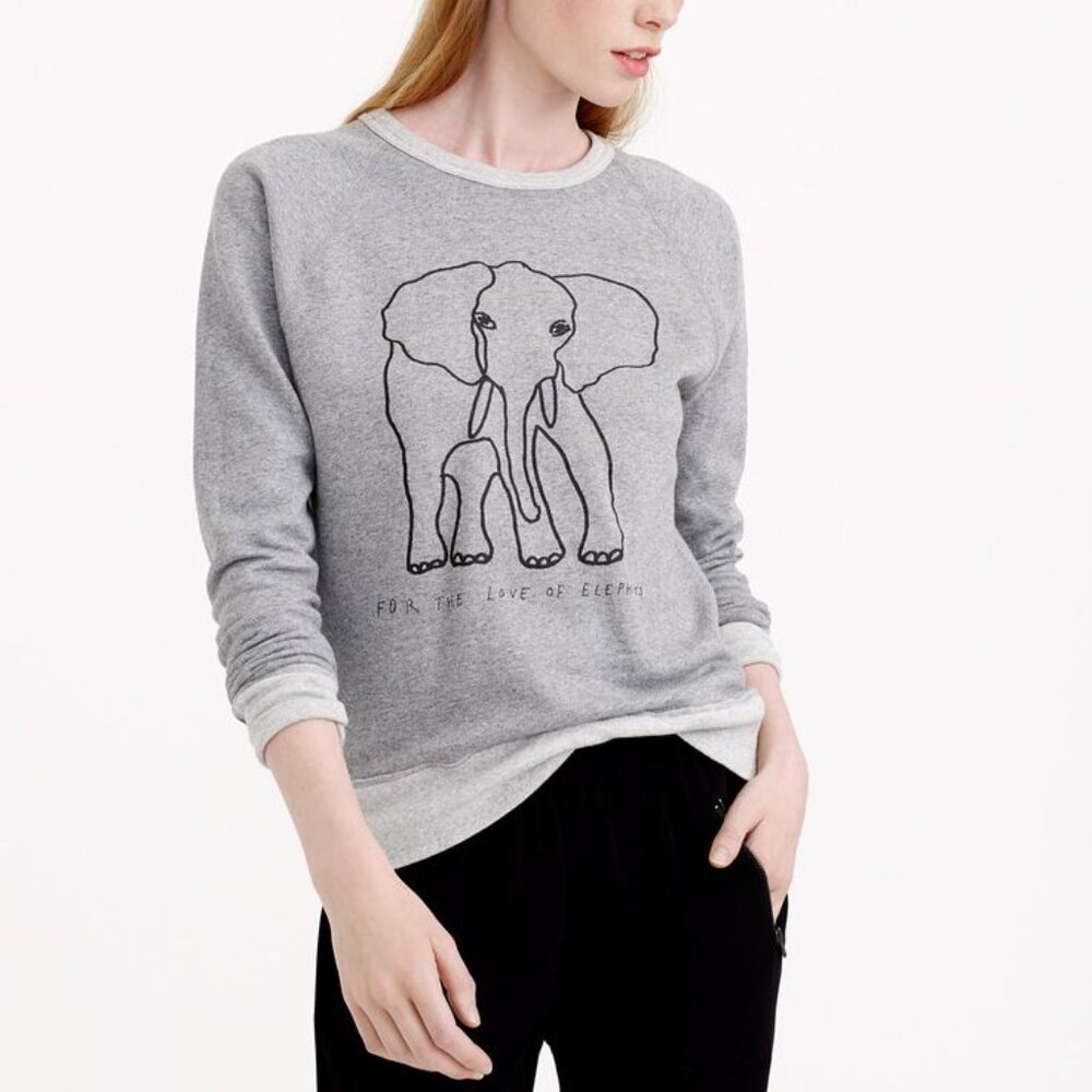 J. Crew For the Love of Elephants Sweatshirt